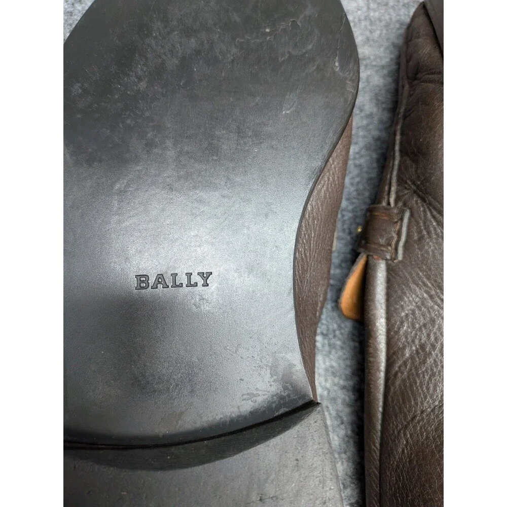 Bally Basico/2 Horsebit Loafers Mens US 10 D Brown Pebbled Leather